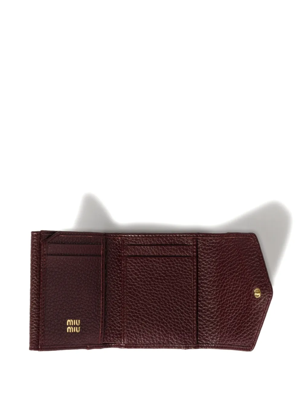 Miu small logo-plaque leather wallet Rood