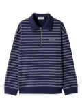 Miu Miu striped half-zip polo shirt - Blue