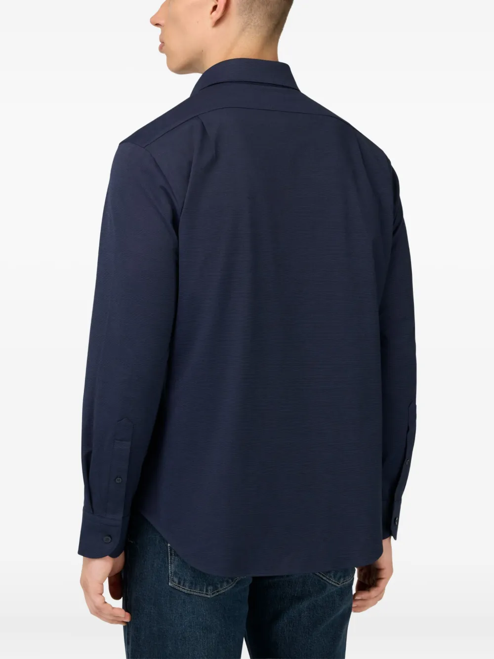 Boggi Milano Overhemd met textuur Blauw