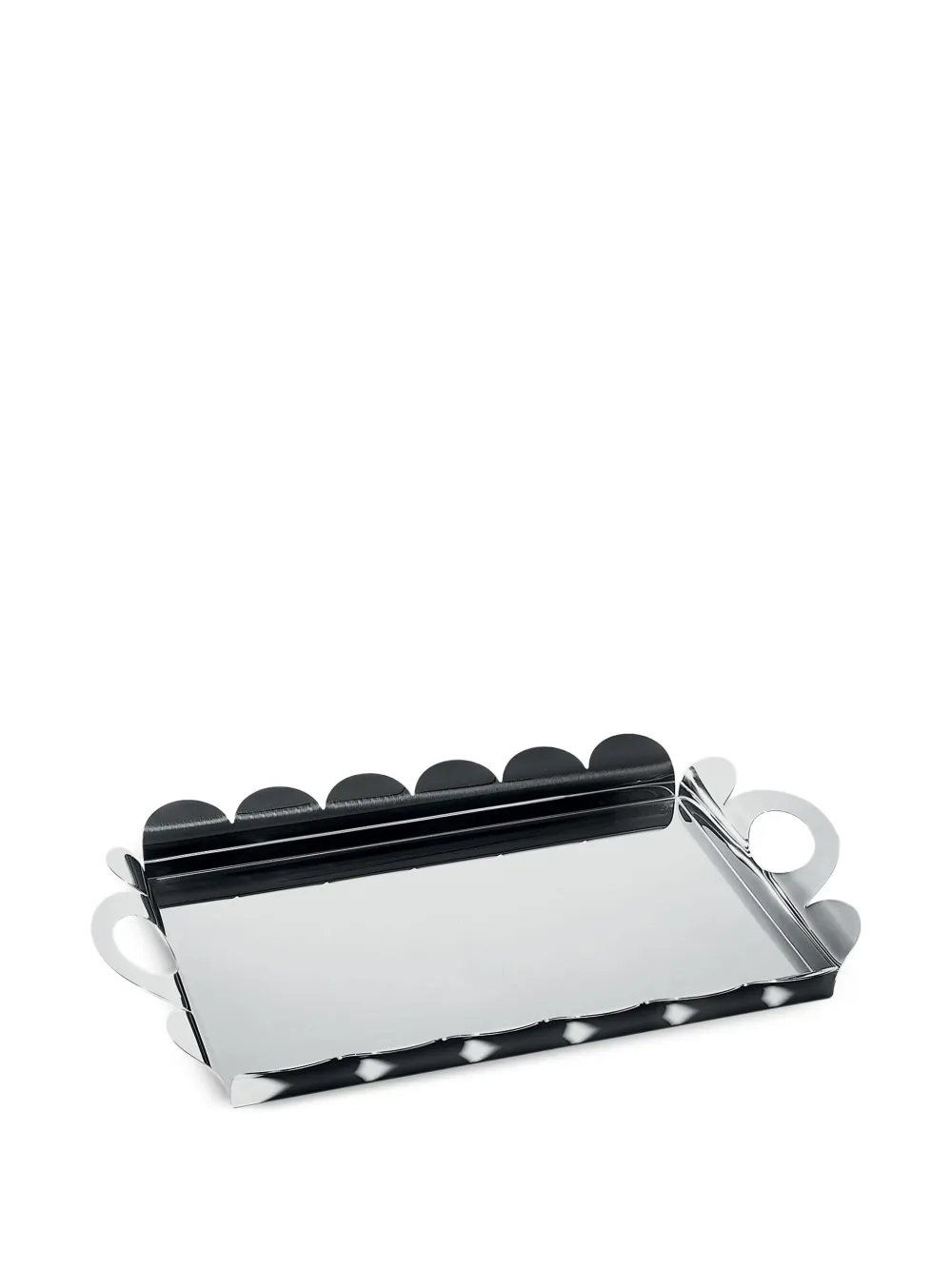 Alessi scalloped-edge handle tray | Silver | Image 1