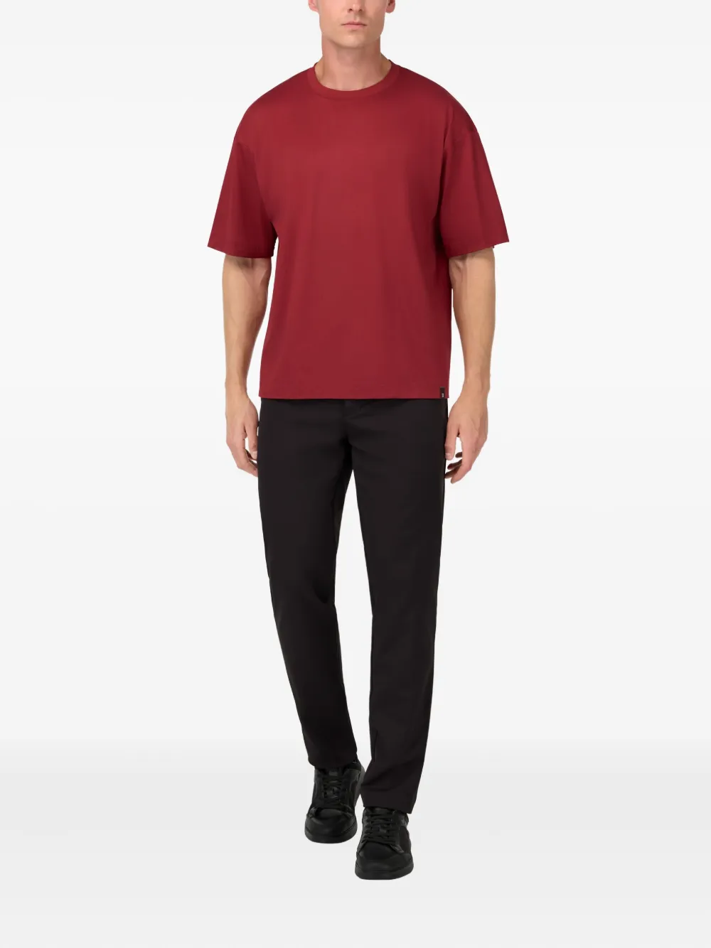 Boggi Milano T-shirt met logo-applicatie - Rood