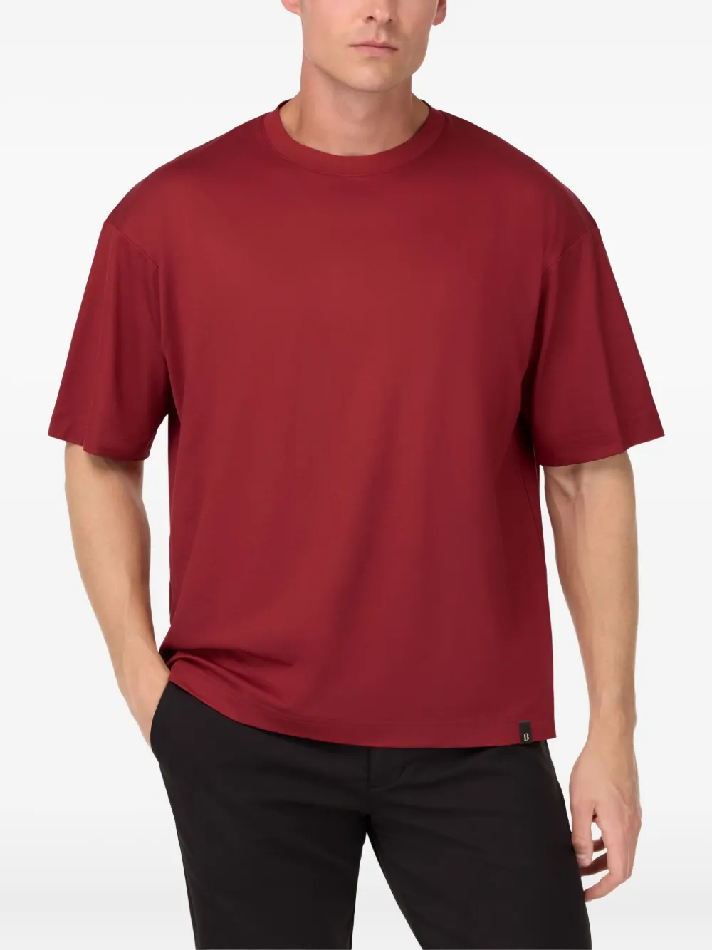 Boggi Milano T-shirt met logo-applicatie Rood