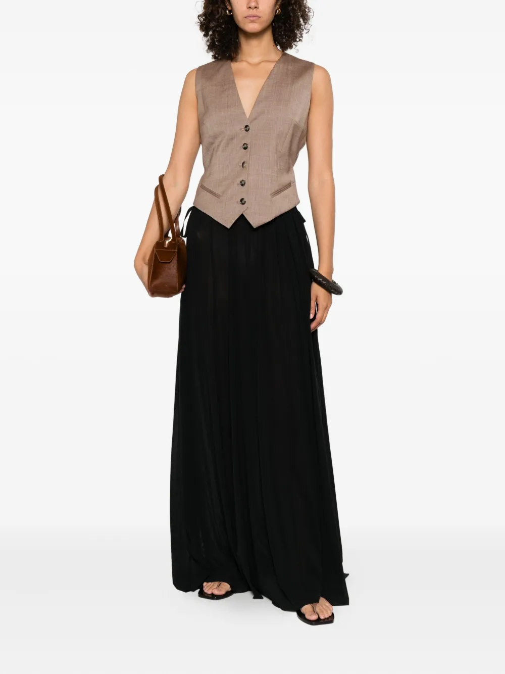  Philosophy Di Lorenzo Serafini Pleated Drawstring Skirt - Black 