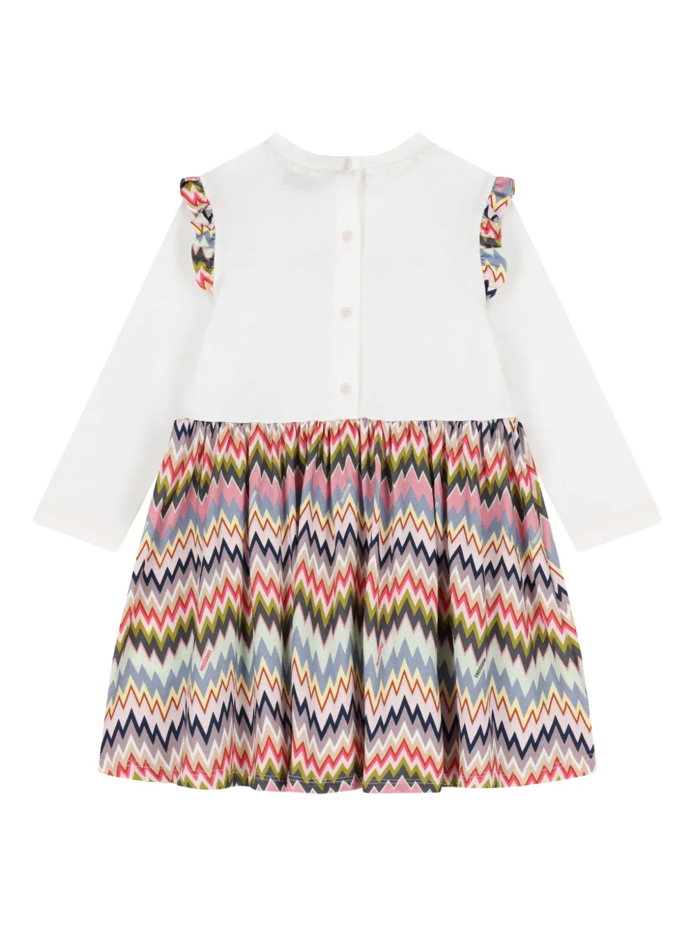 Missoni Kids Jurk met zigzag-patroon en ruches Veelkleurig