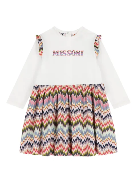 Missoni Kids zigzag ruffled dress