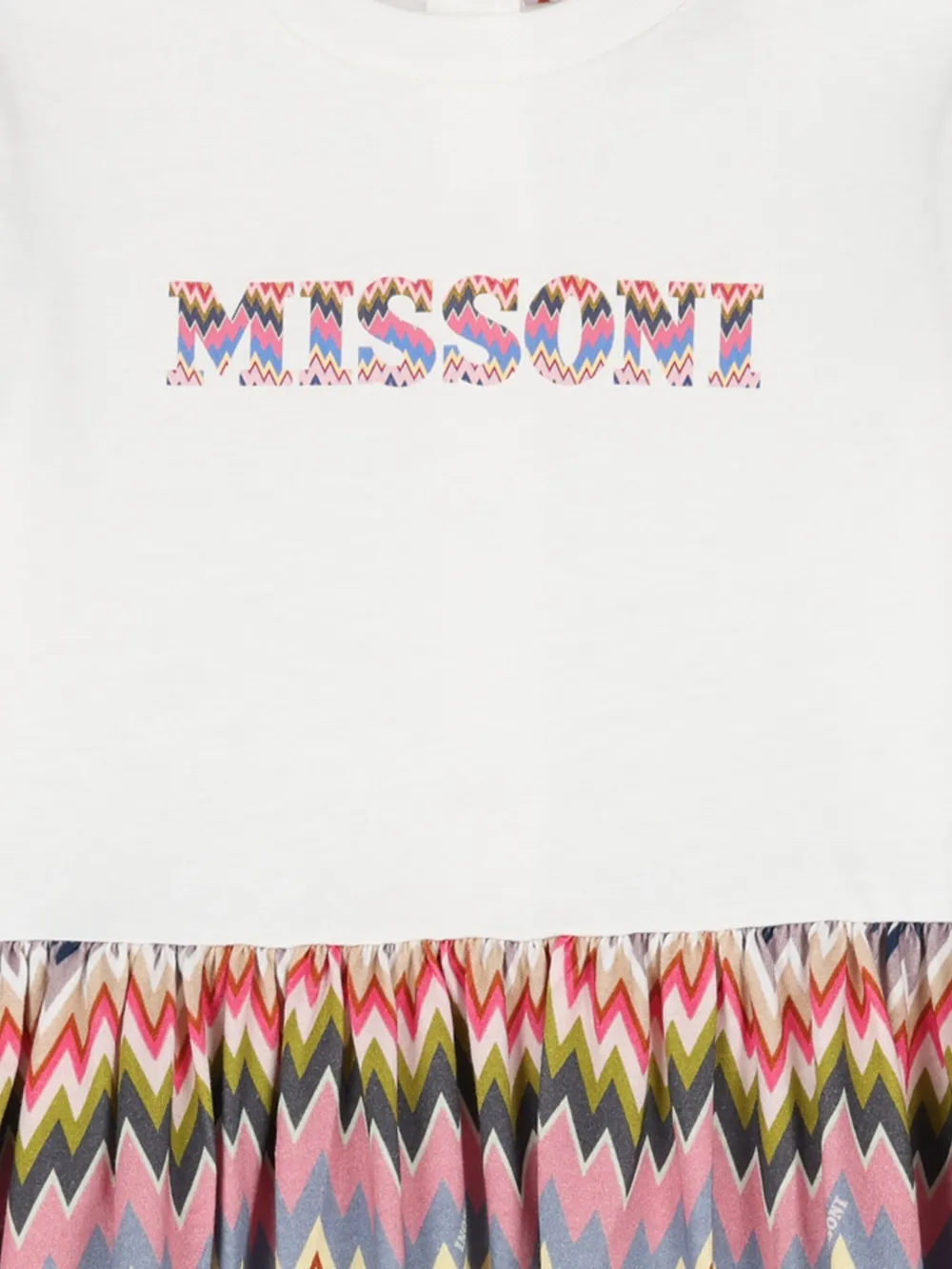 Missoni Kids Jurk met zigzag-patroon en ruches Veelkleurig