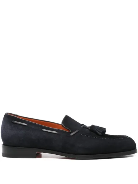 Santoni tassel-detail suede loafers