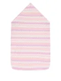 Missoni Kids zigzag-pattern hooded sleep bag - Pink