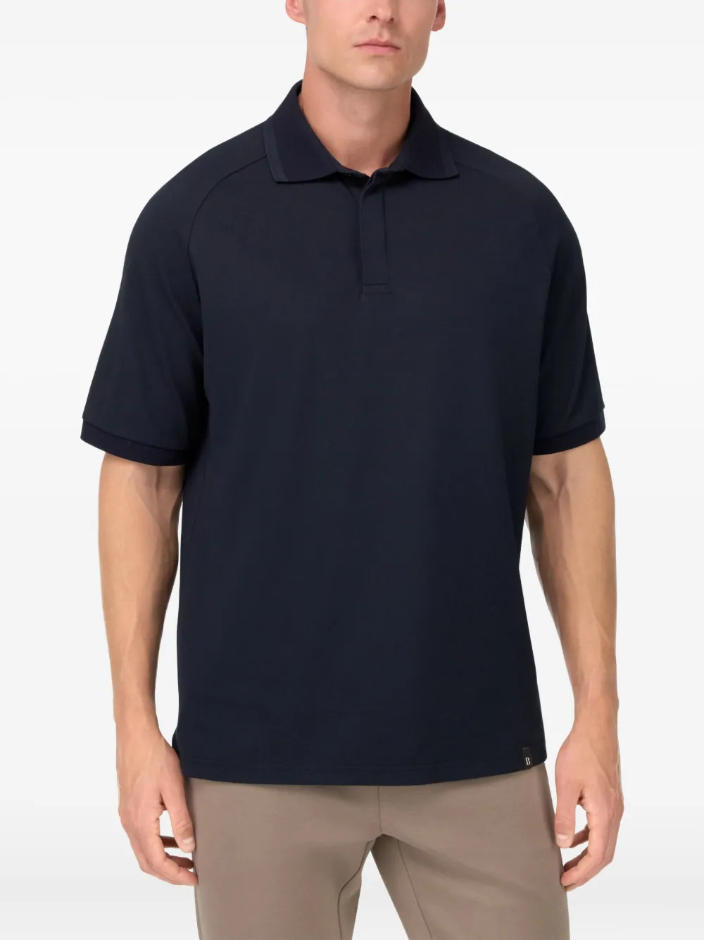 Boggi Milano Poloshirt met raglan mouwen Blauw