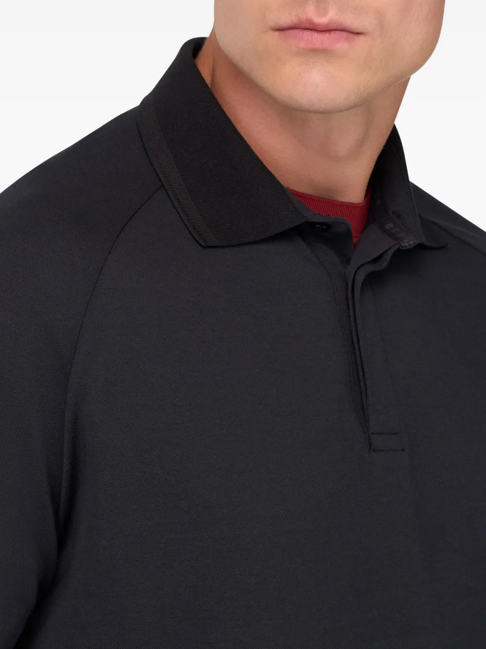 Boggi Milano Poloshirt met logopatch en raglan mouwen Zwart