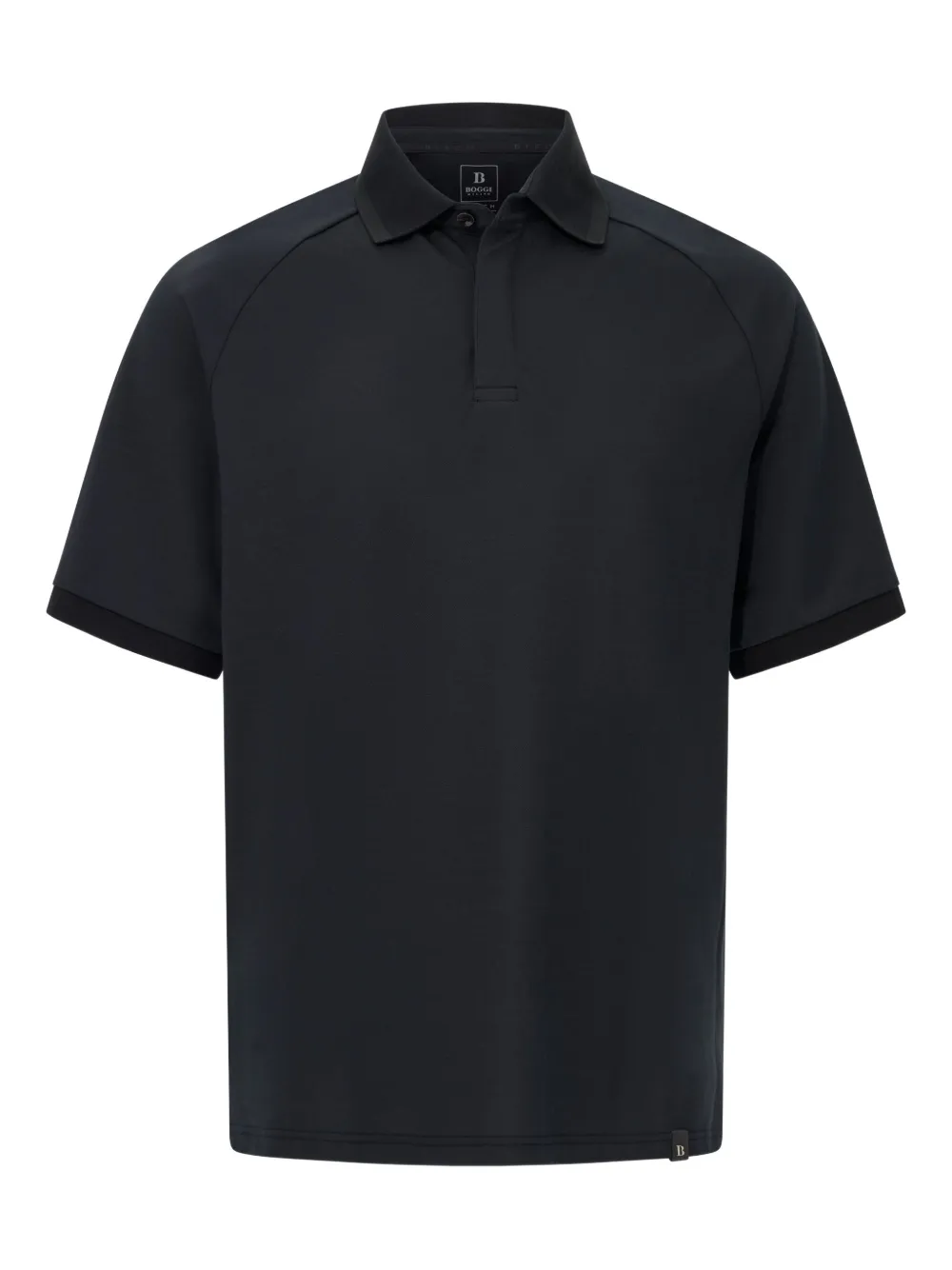 Boggi Milano raglan-sleeve logo-appliqué polo shirt | Black | Image 1