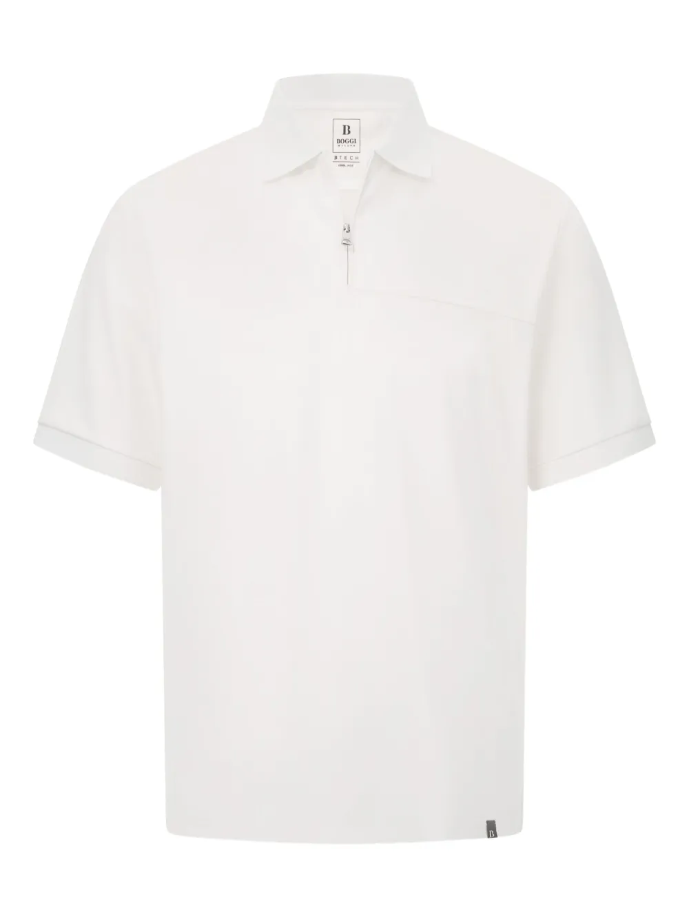 Boggi Milano half-zip chest-seam polo shirt | White | Image 1