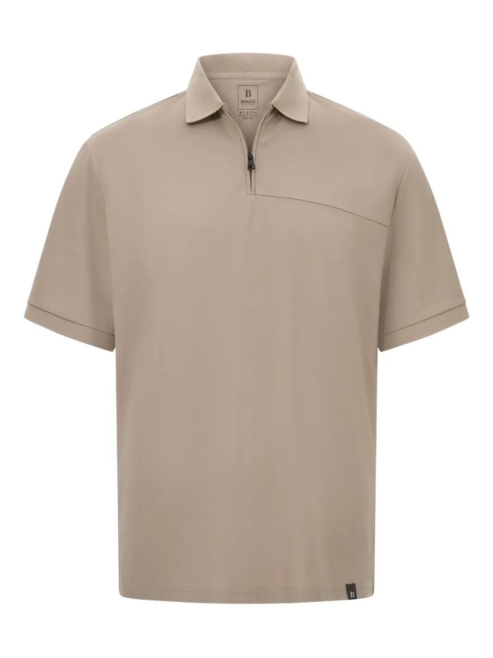 Boggi Milano zip-up polo shirt | Neutrals | Image 1