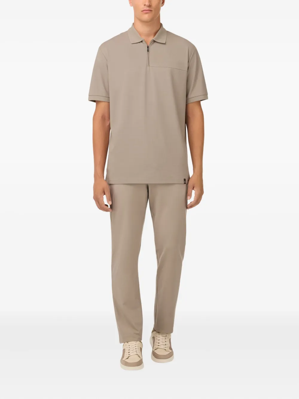 Boggi Milano Poloshirt met rits - Beige