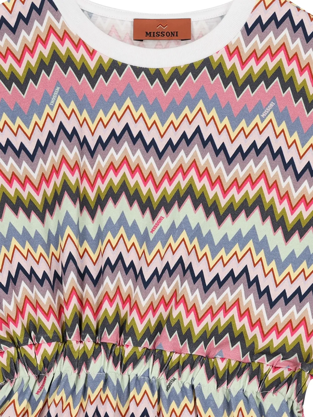 Missoni Kids Jurk met zigzag patroon Roze