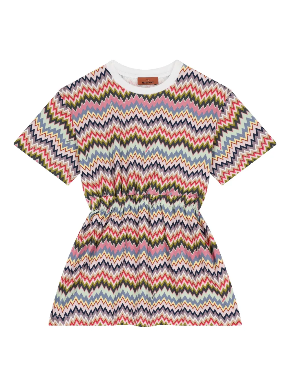 Missoni Kids Jurk met zigzag patroon Roze