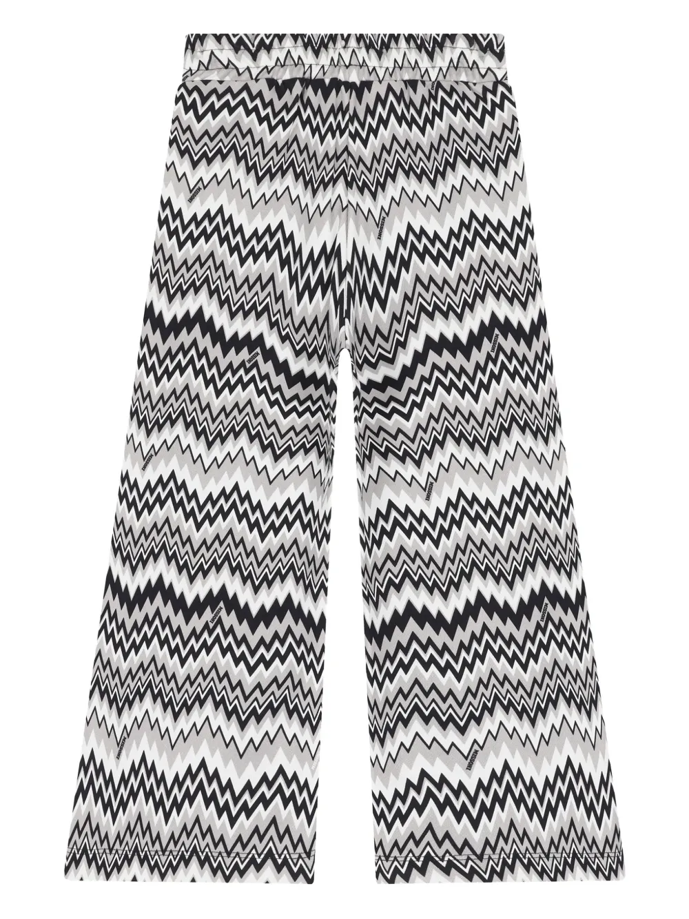 Missoni Kids' Zigzag-patterned Wide-leg Trousers In Multi