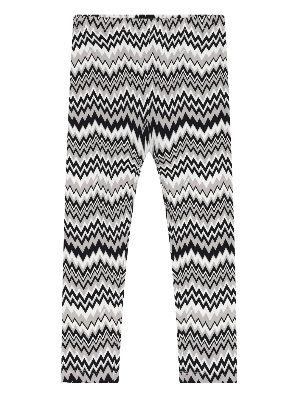 Missoni Kids' Zigzag-pattern Cotton-blend Leggings In Black