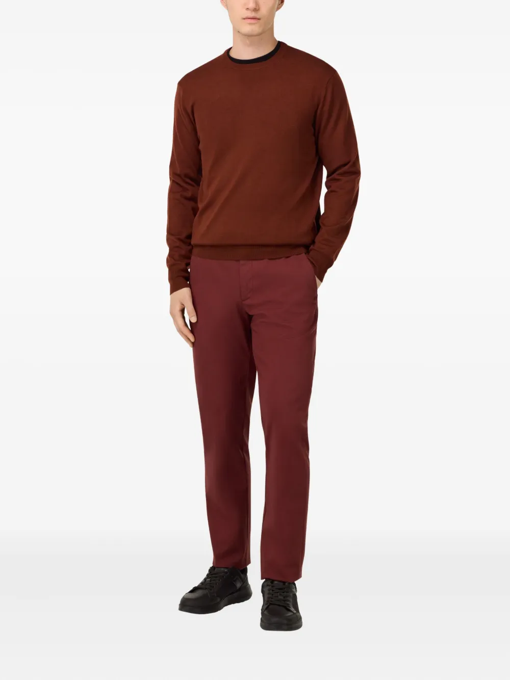 Boggi Milano Broek met logopatch - Rood
