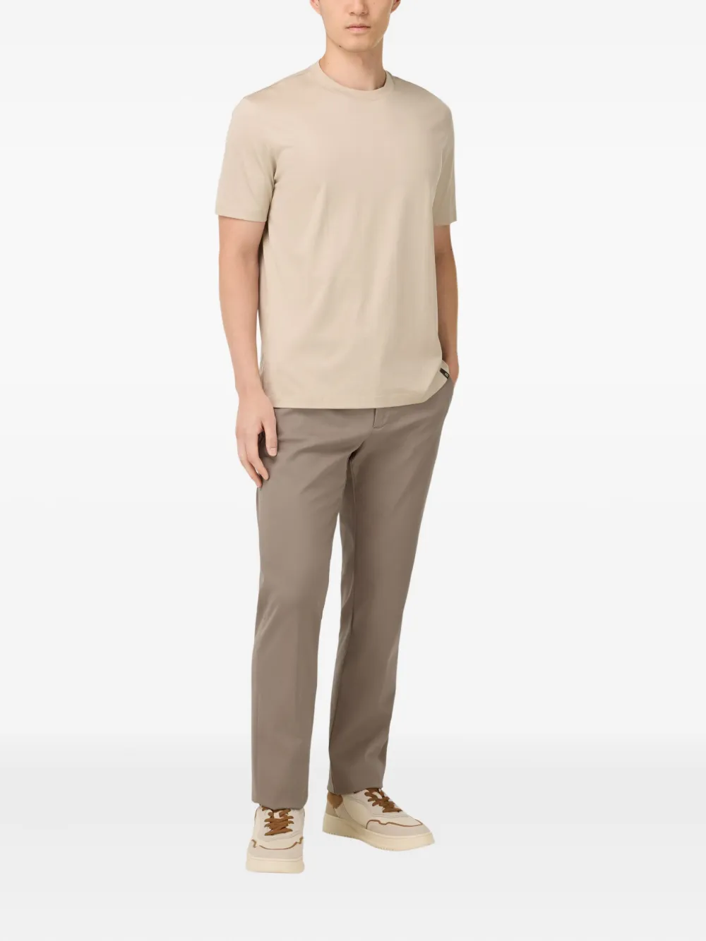 Boggi Milano Broek van katoenblend - Beige