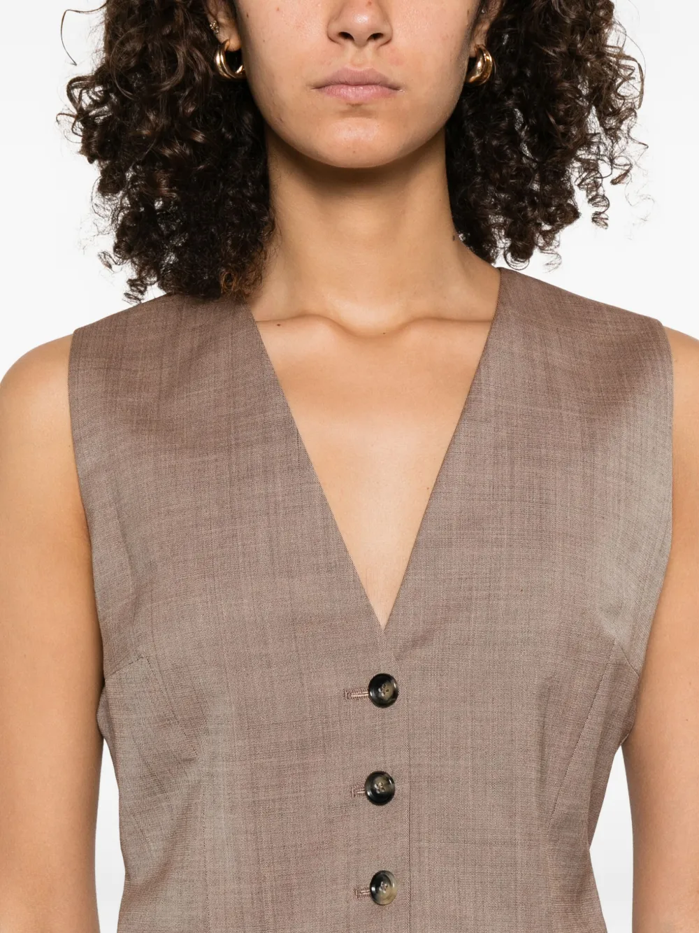 Philosophy Di Lorenzo Serafini Gilet met knoopsluiting Bruin