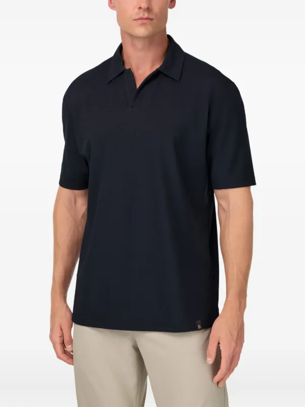 Boggi Milano open-neck Polo Shirt Blue FARFETCH