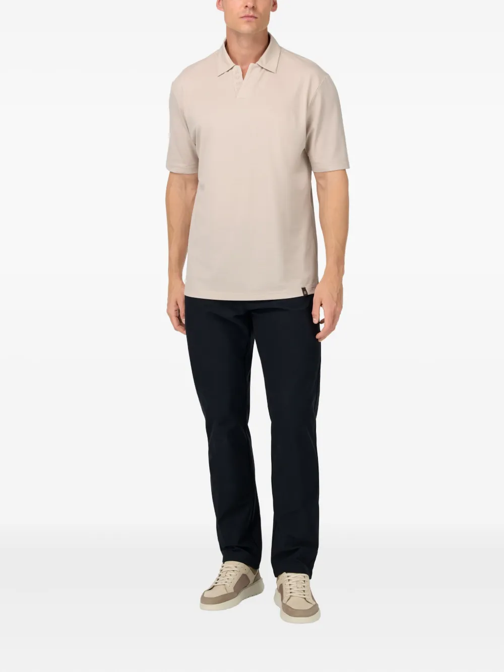 Boggi Milano Poloshirt met open hals - Beige