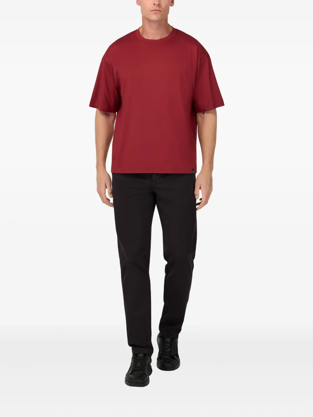 Boggi Milano Broek met logopatch - Zwart