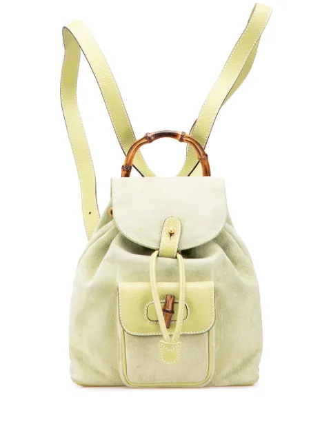 Gucci Pre-Owned Zaino in bambù e pelle scamosciata XX secolo