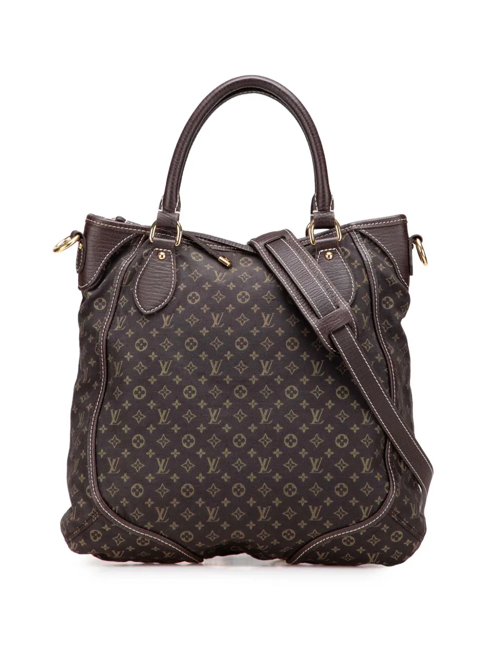 Pre-owned Louis Vuitton 2008 Monogram Mini Lin Besace Angele Satchel In Brown