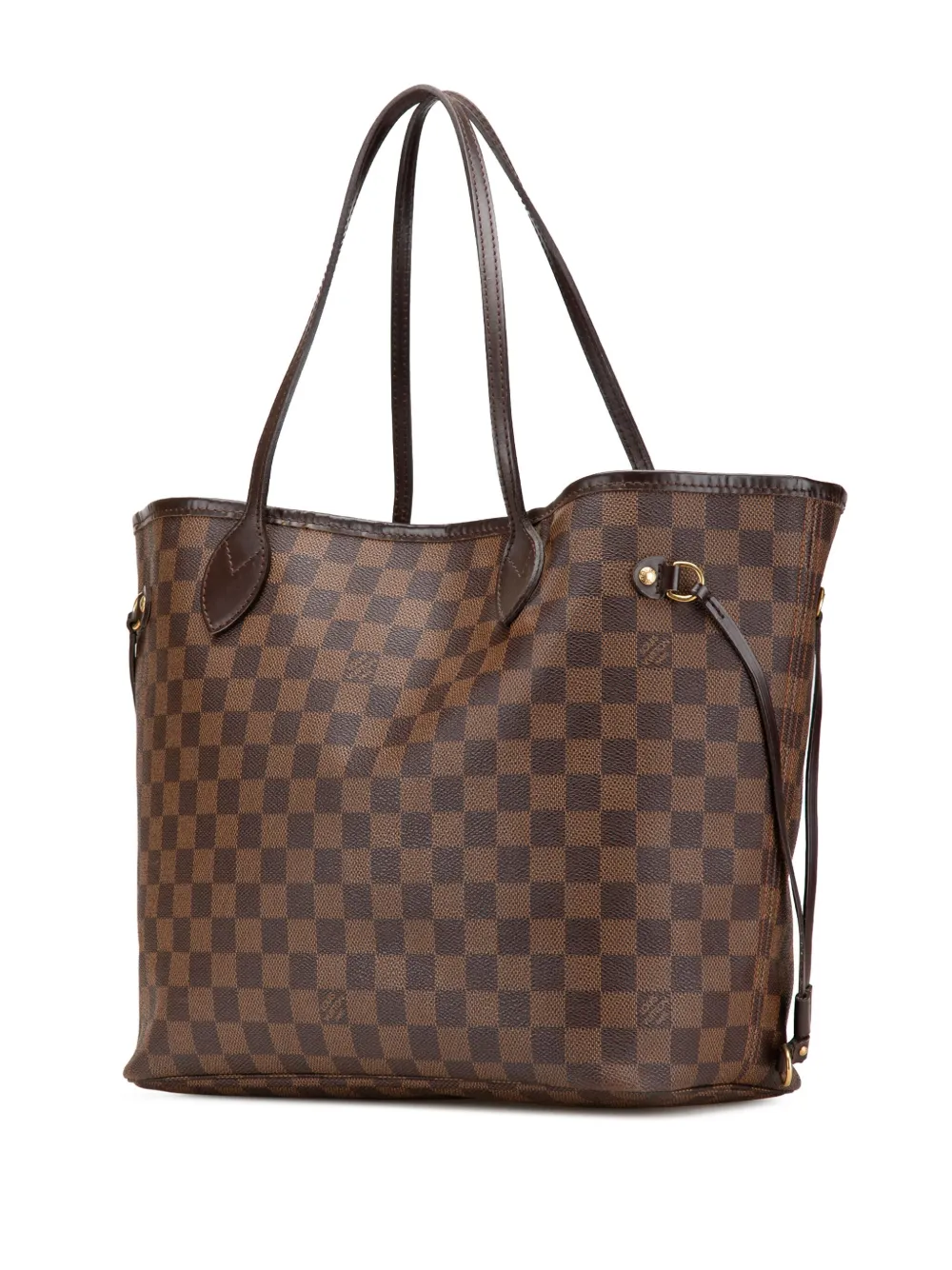 Pre-owned Louis Vuitton 2009 Damier Ebene Neverfull Mm Tote Bag In Brown