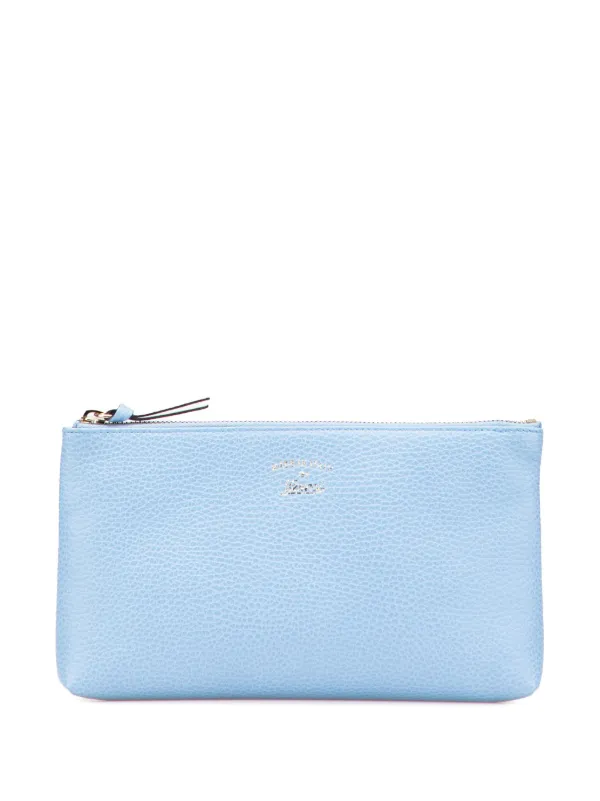 Gucci Pre-owned 2016-2025 Large Dollar Calfskin Swing Pouch in Blue