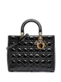 Christian Dior Pre-Owned 2012 Large Patent Cannage Lady Dior satchel - Black