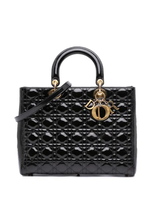 Christian Dior Pre-Owned شنطة 'لاردج باتينت كاناج ليدي ديور' بحمالة كتف 2012