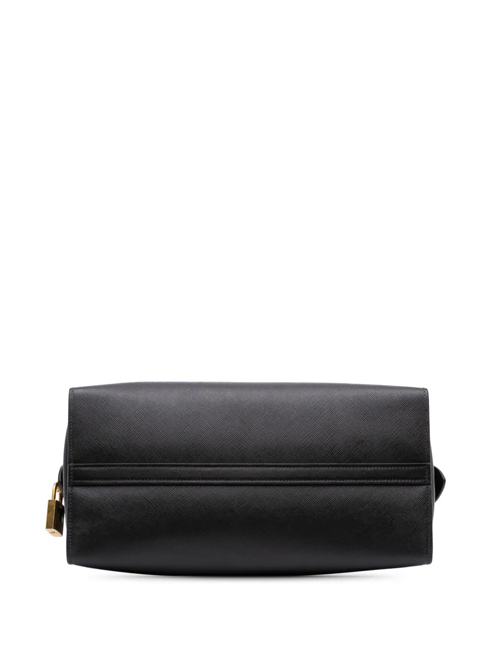 Pre-owned Prada 2000-2025 Saffiano And City Calf Esplanade Satchel In Black