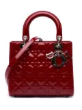 Christian Dior Pre-Owned 2011 Medium Patent Cannage Lady Dior satchel - Red
