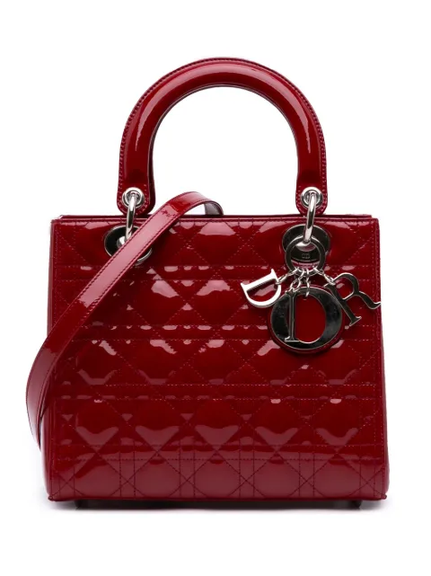 Christian Dior Pre-Owned 2011 Medium Patent Cannage Lady Dior satchel