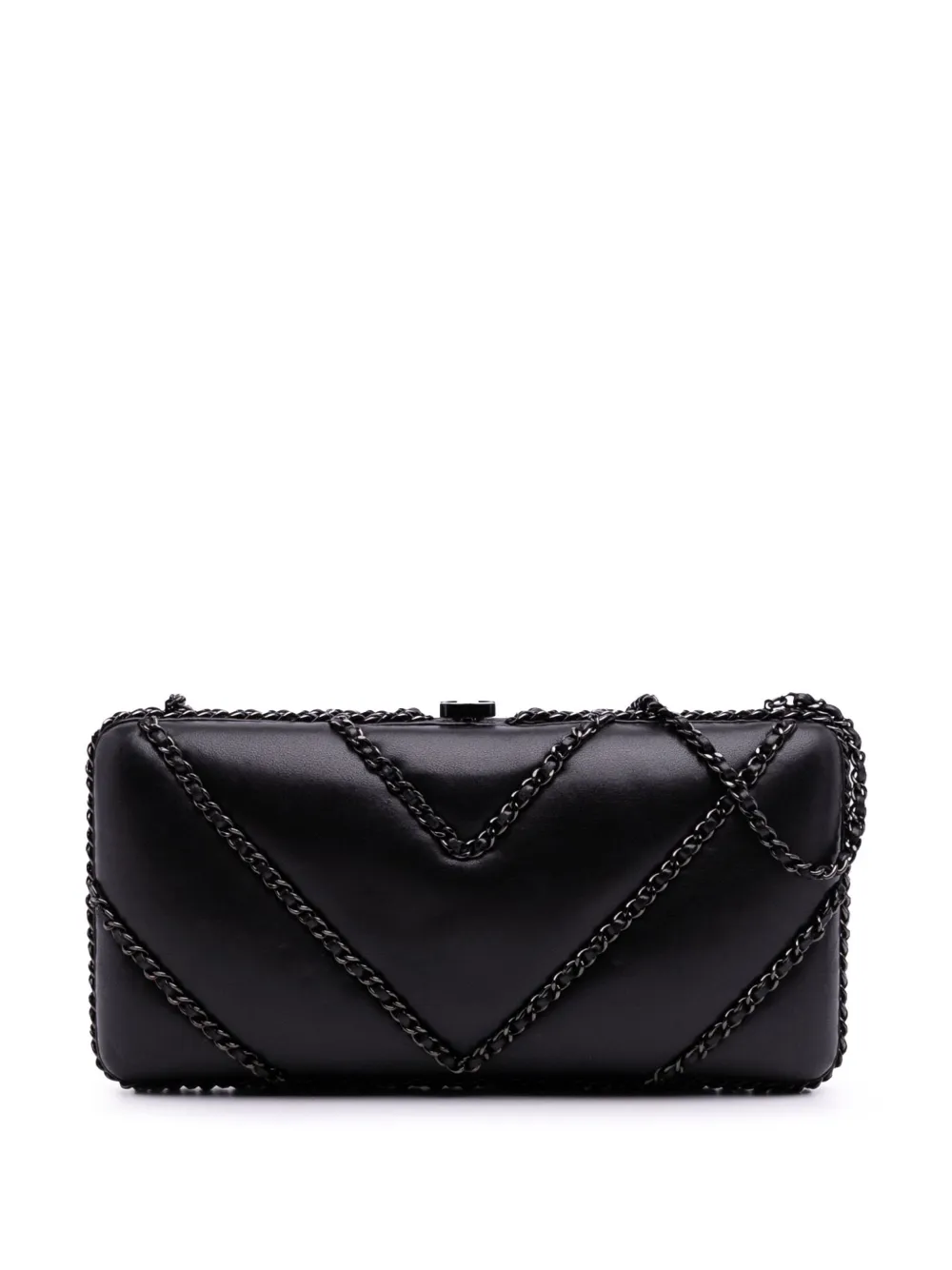 CHANEL Pre-Owned 2016-2017 シェブロン ラムスキン チェーンアラウンド クラッチオンチェーン ショルダーバッグ - CHANEL Pre-Owned 2016-2017 シェブロン ラムスキン チェーンアラウンド クラッチオンチェーン ショルダーバッグ -