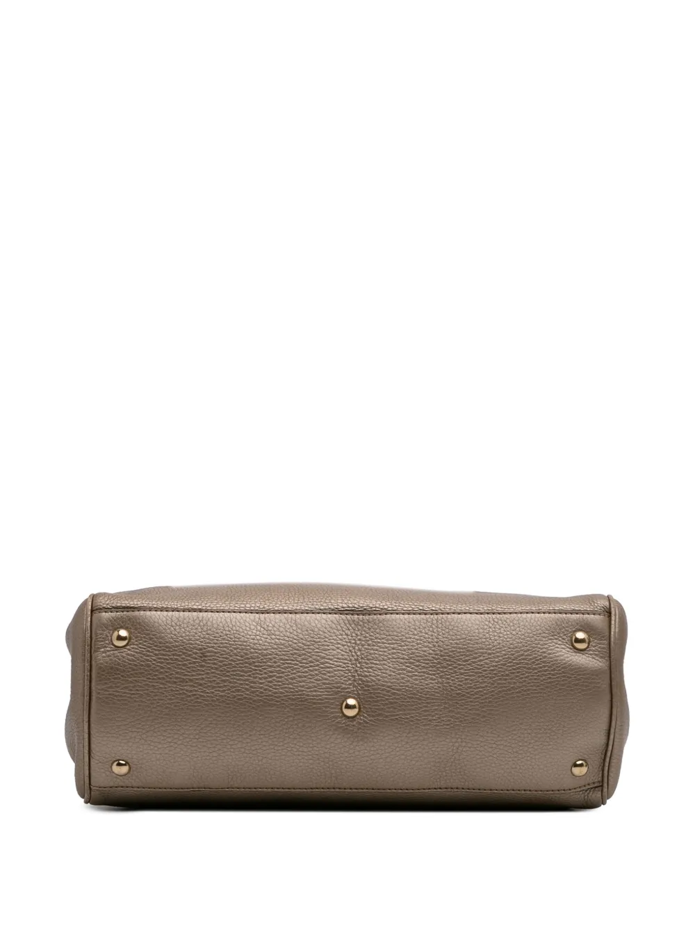 Pre-owned Gucci 2016-2025 Medium Calfskin Bamboo Shopper Satchel In Gold