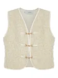 Isolda Mandacaru textured clasp-fastening vest - Neutrals