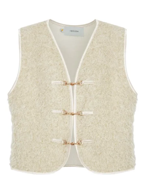 Isolda Mandacaru textured clasp-fastening vest