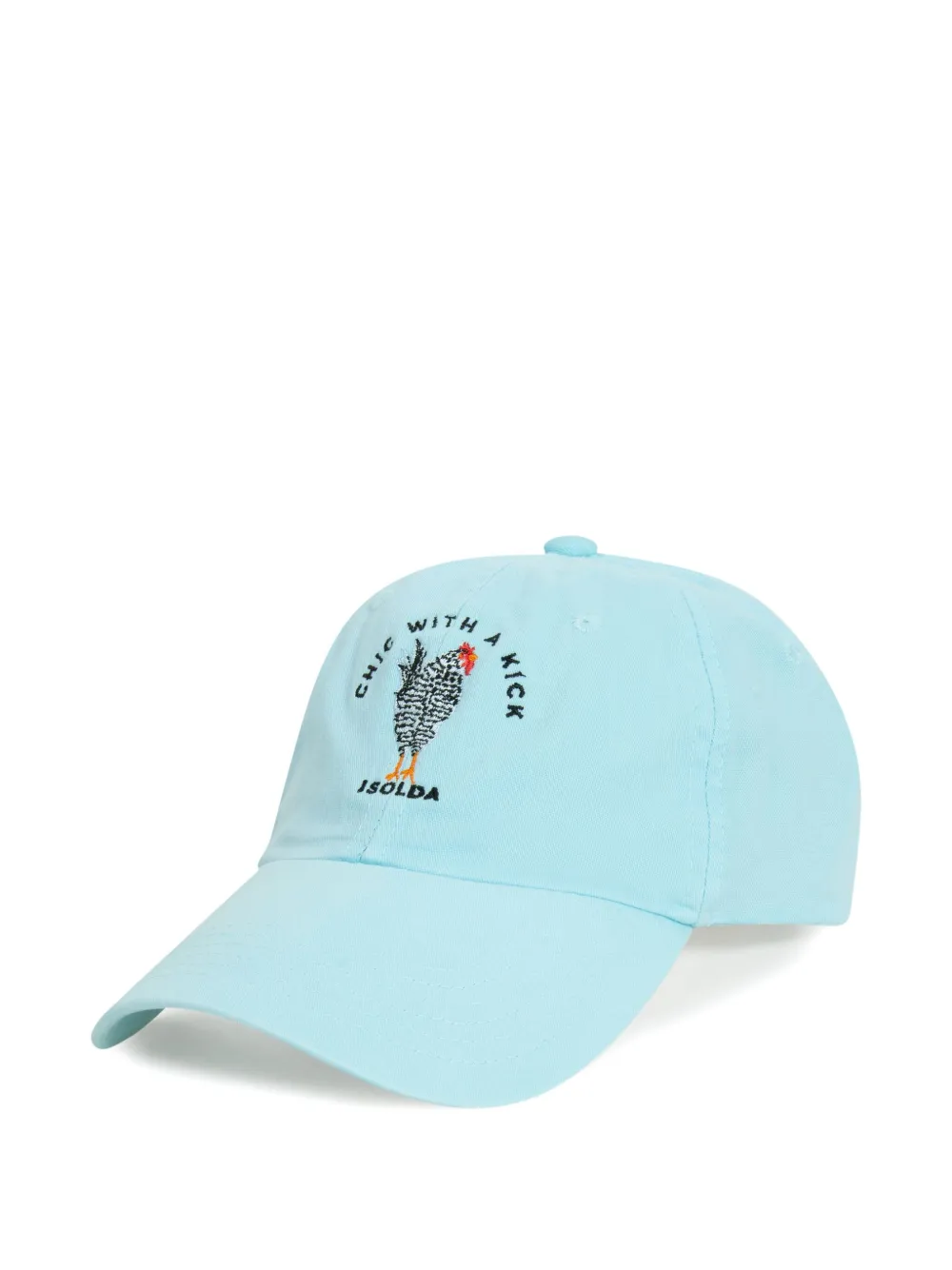 Isolda Chicken-embroidered Baseball Cap Hat In Blue