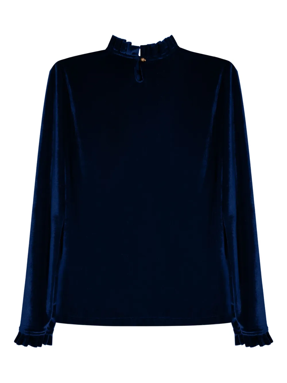 Isolda Maré fluwelen top met ruches - Blauw
