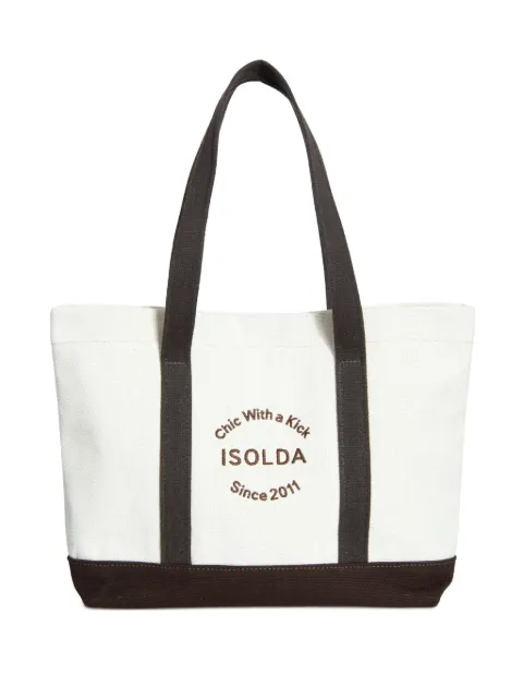 Isolda Marrom embroidered cotton tote bag