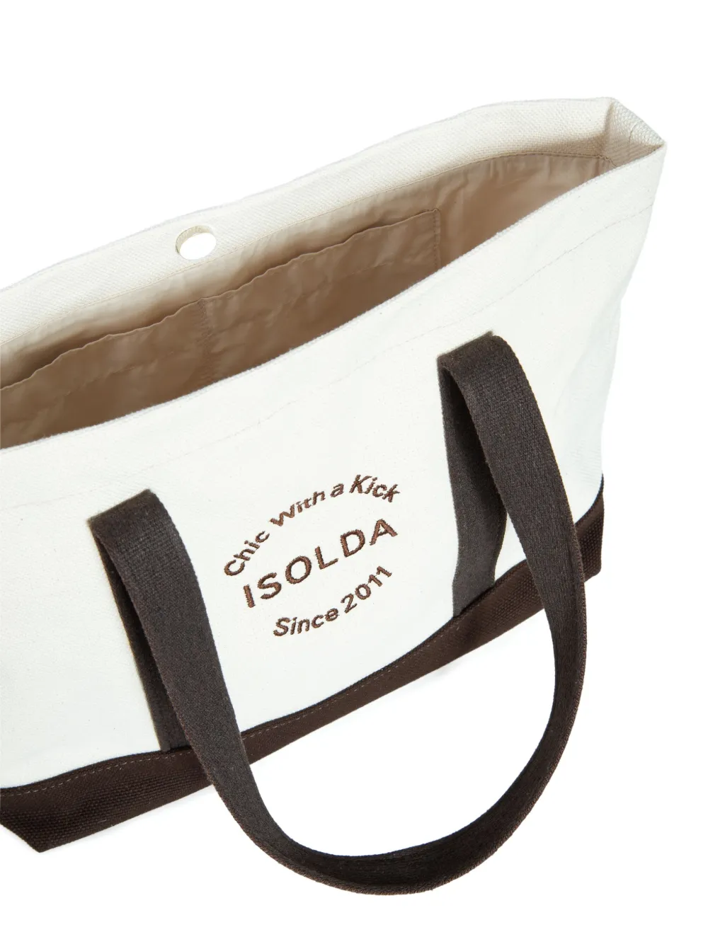 Isolda Marrom embroidered cotton tote bag Wit
