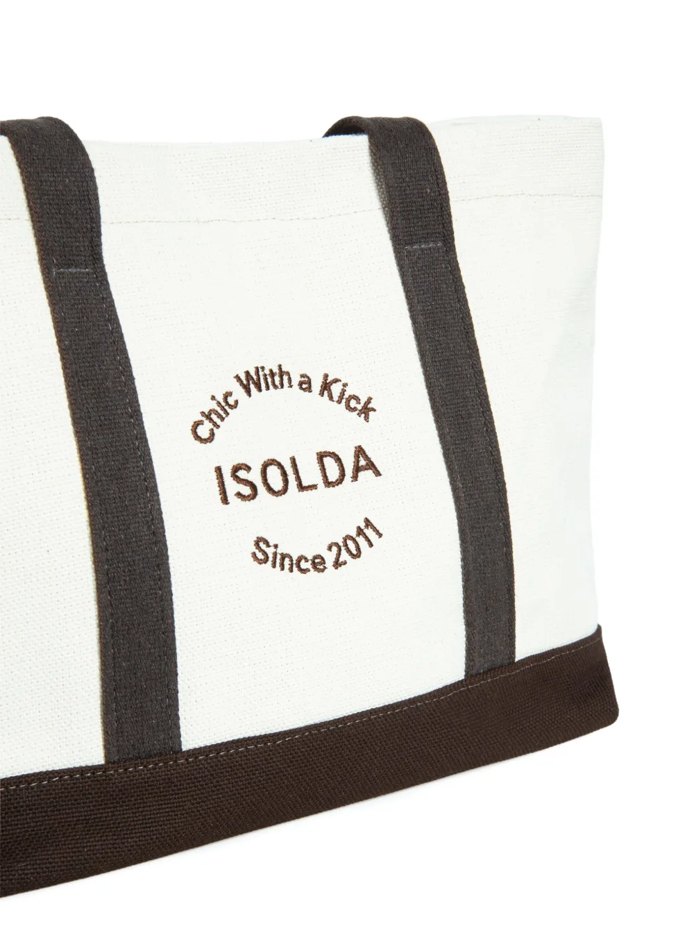 Isolda Marrom embroidered cotton tote bag Wit