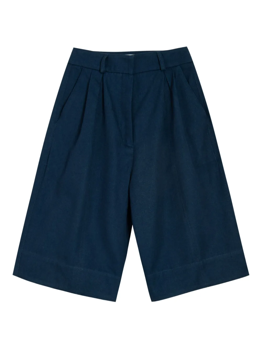 Cana-de-Açúcar pleated cotton shorts