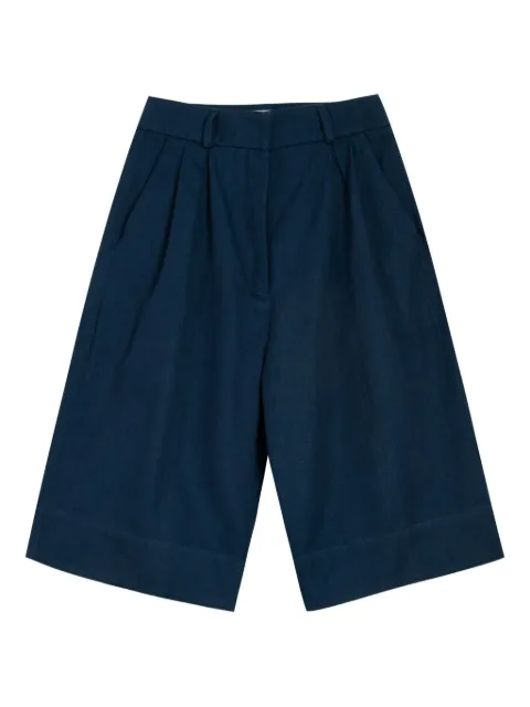 Isolda Cana-de-Açúcar pleated cotton shorts