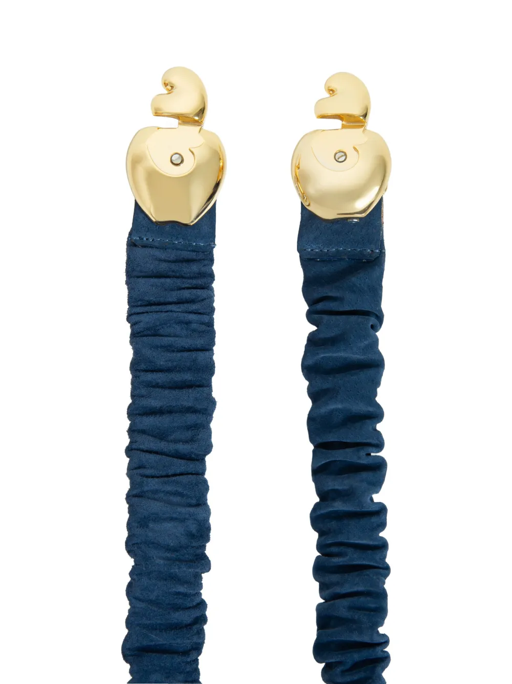 Isolda Caju gathered gold-buckle belt Blauw