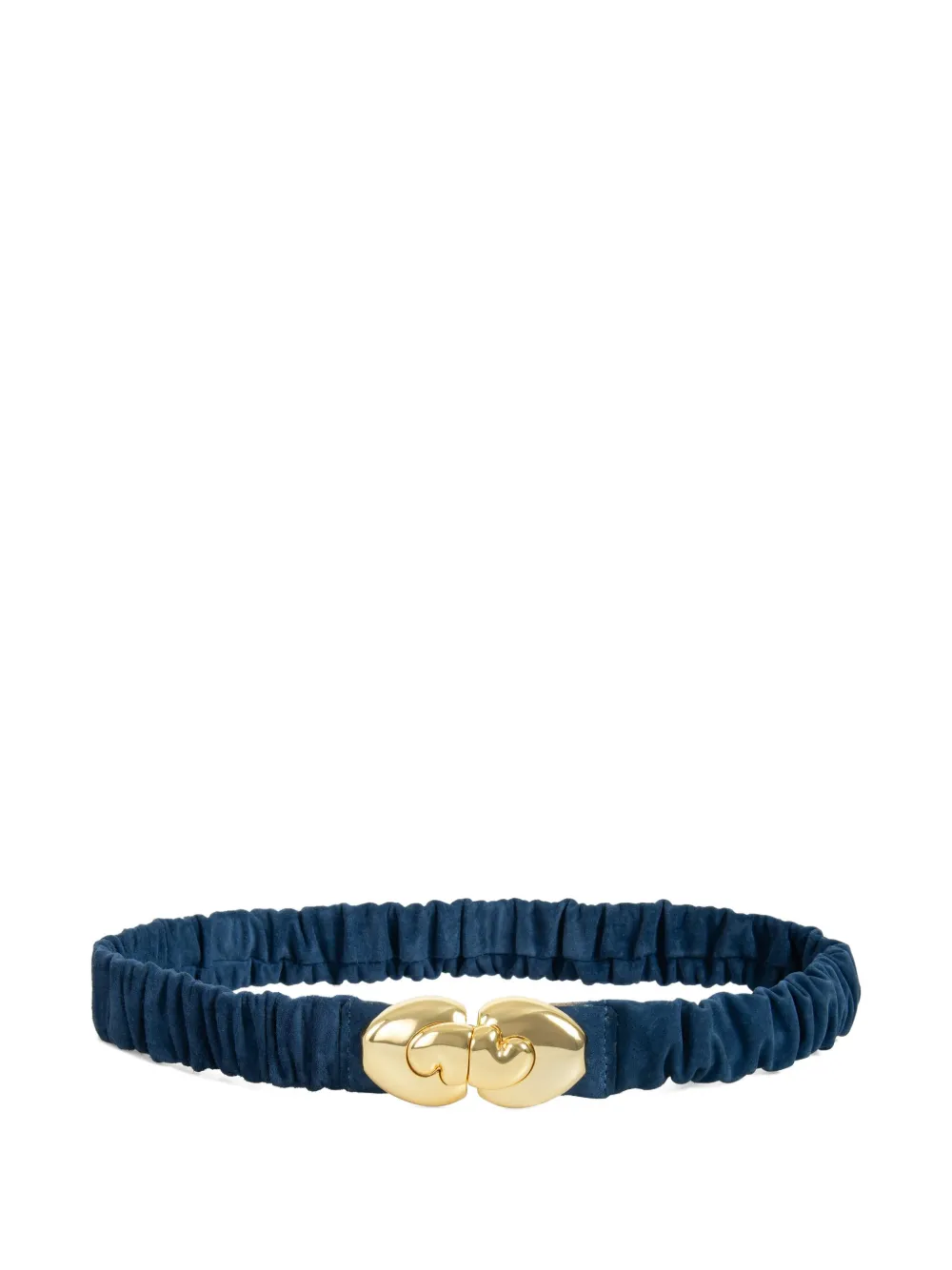 Isolda Caju gathered gold-buckle belt Blauw